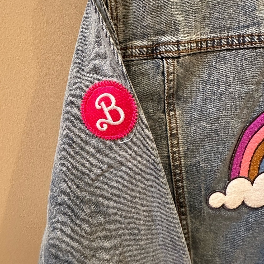 Mattel Creations Barbie The Movie Jean Jacket Rainbow Denim - Picture 3 of 8
